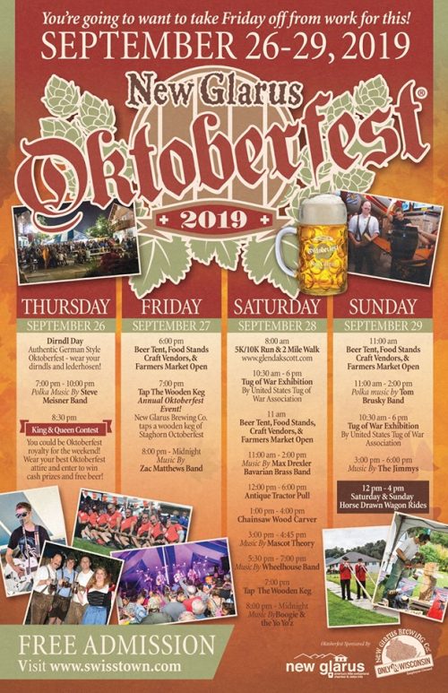 New Glarus Oktoberfest, September 2629, 2019 State Trunk Tour
