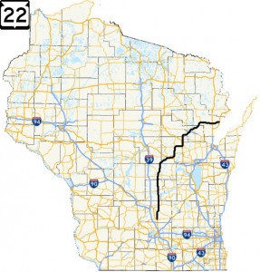Wisconsin Highway 22 map
