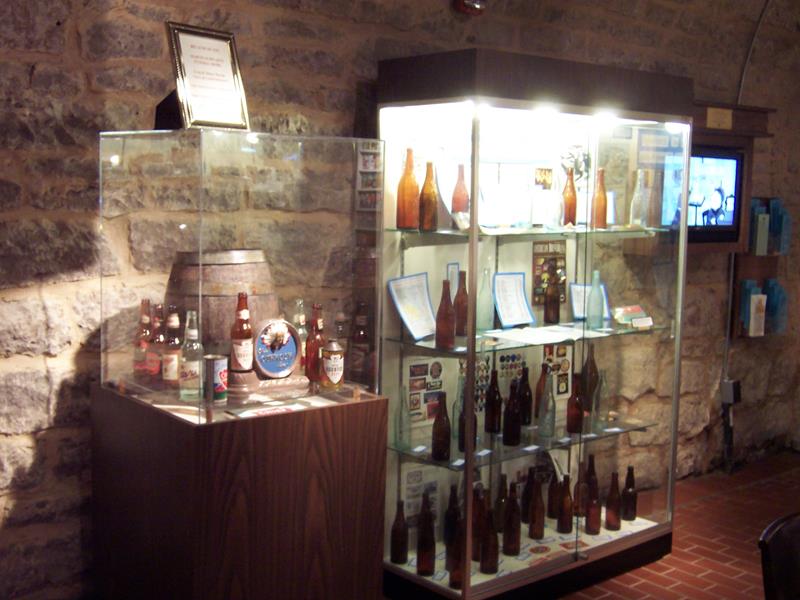Original bottles, cans, and more at the Potosi Brewery in Potosi, Wisconsin