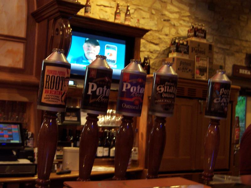 Custom taps at Potosi Brewing Company in Potosi, Wisconsin