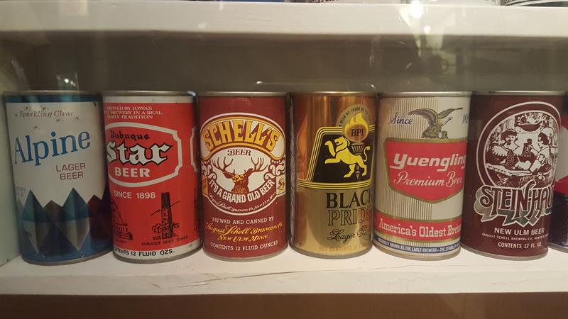 Classic cans at the National Brewery Museum in Potosi, Wisconsin