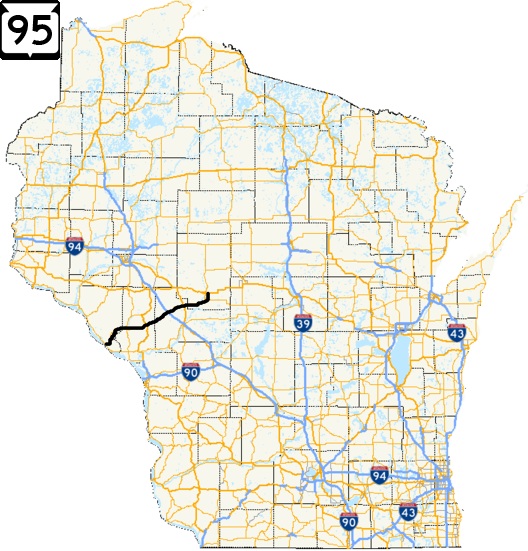 Wisconsin Highway 95 map