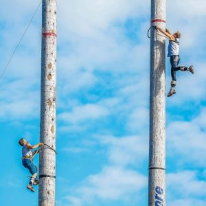 Climbing at the Lumberjack World Championships, Hayward