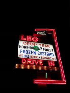 Leon's Frozen Custard street sign Wisconsin Drive-Ins: Leon's Frozen Custard along Historic 27th Street in Milwaukee