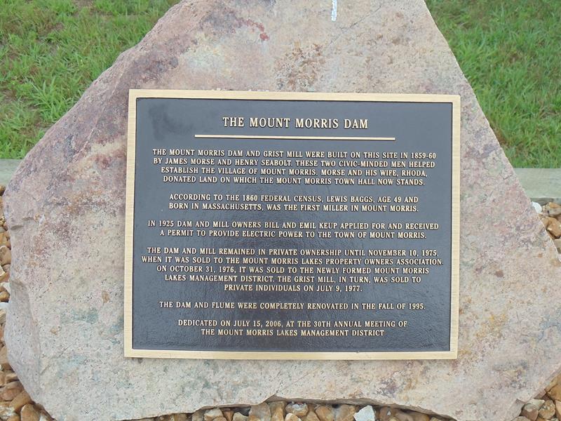 mount-morris-marker Mount Morris Dam marker along Highway 152