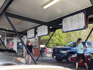 The canopy under Annie's Burgertown, Elkhorn, Wisconsin
