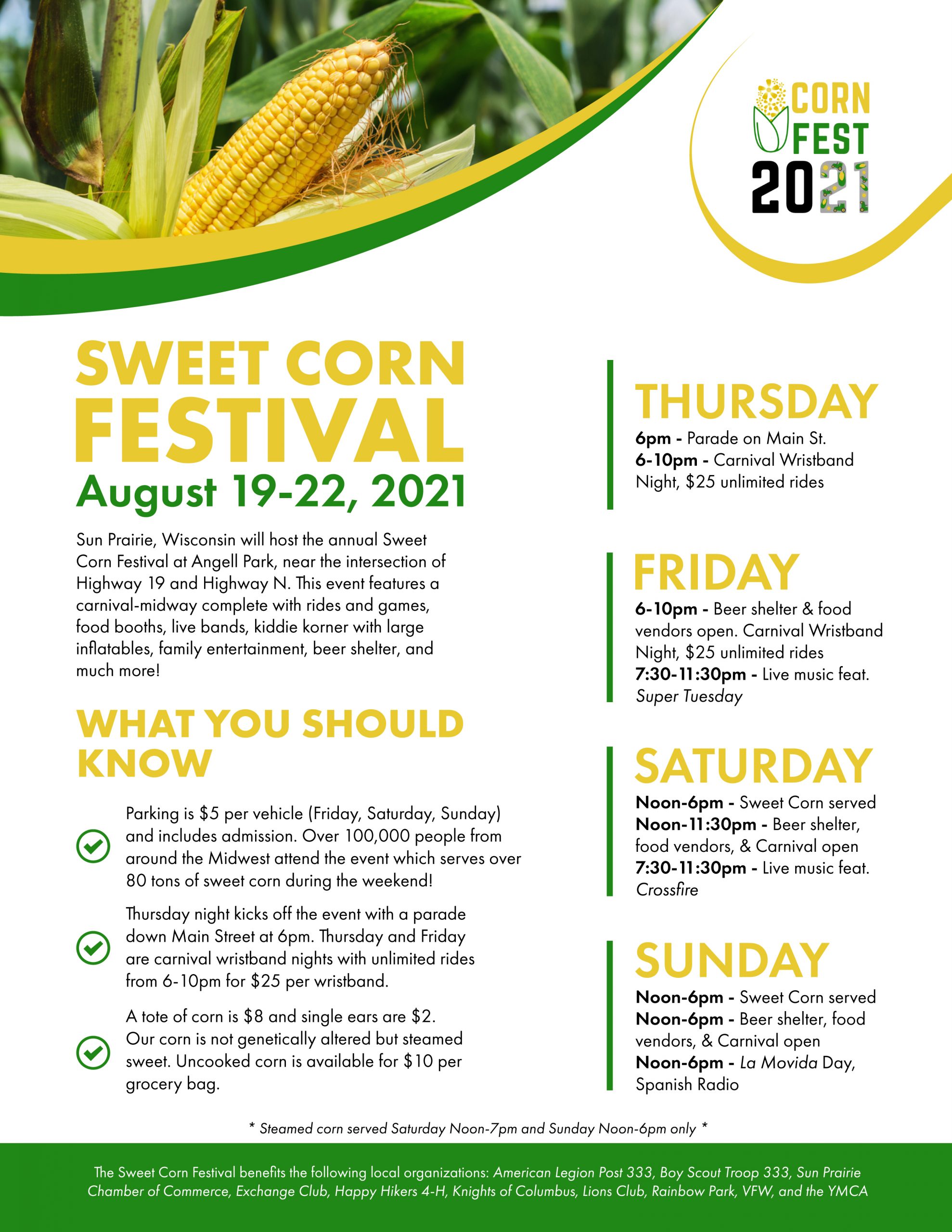 Sun Prairie Sweet Corn Festival, August 1922, 2021 State Trunk Tour
