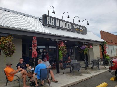 Front patio of Hinder Brewing Company, Waupaca, Wisconsin
