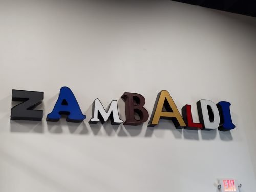 Zambaldi Beer spelled out for you inside their Tap Room, Green Bay, Wisconsin