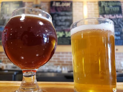 Sampler close-ups at Starboard Brewing Company, Sturgeon Bay, Wisconsin