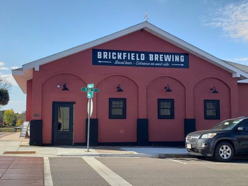 The approach (for most travelers) to Brickfield Brewing Company in downtown Grantsburg, Wisconsin