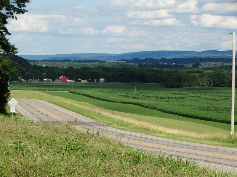 Highway 136 in Sauk County, looking east towards Baraboo