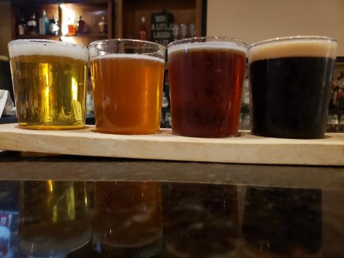 Flight at Rail House Brewing Company, Marinette, Wisconsin