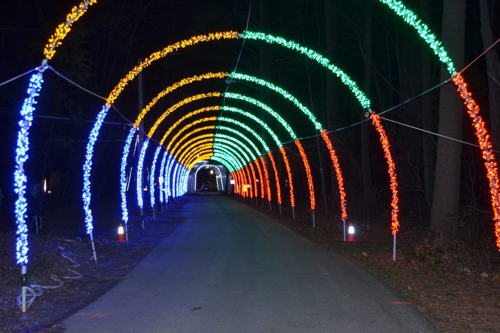 Making Spirits Bright holiday lights at Evergreen Park in Sheboygan, Wisconsin