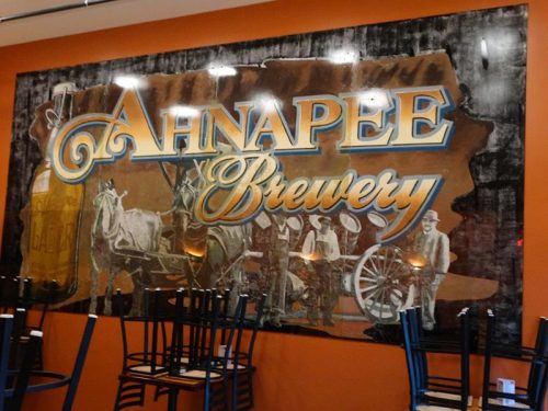 A large mural in the event room at Ahnapee Brewery, just off I-41 & U.S. 141 in Suamico, Wisconsin