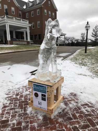 Ice Carving in front of i.d. Restaurant during DelaFREEZE, Delafield, Wisconsin