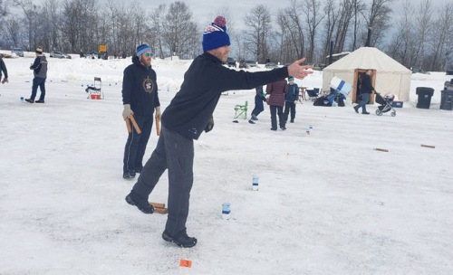 Kubb at the Lake Superior Ice Festival, Superior, Wisconsin