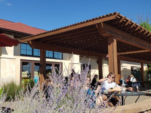 Patio at Elmaro Vineyard & Winery, Trempealeau, Wisconsin