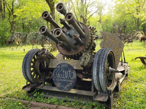 The 1881 Egginton cannon at Dr. Evermor's Art & Sculpture Park, along U.S. 12 between Sauk City and Baraboo, Wisconsin