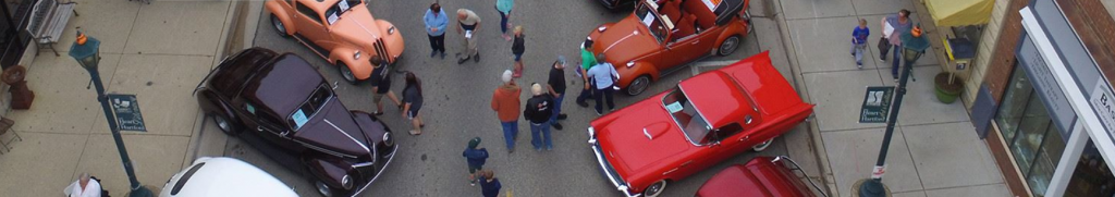 A peek of Main Street during the Hartford Classic Car Show in Hartford, Wisconsin