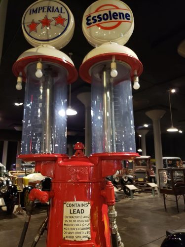 Old school gas pumps at the Wisconsin Automotive Museum, Hartford, Wisconsin
