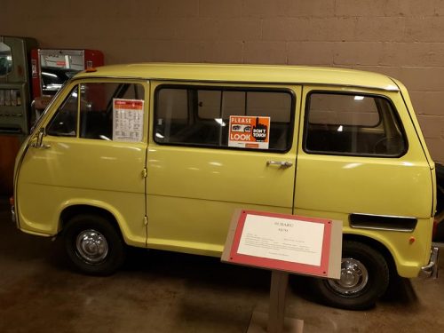A 1970 Suburu - not sure which side is which - at the Wisconsin Automotive Museum, Hartford, Wisconsin