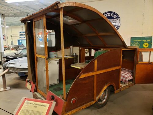 A 1953 Teardrop Camper at the Wisconsin Automotive Museum, Hartford, Wisconsin