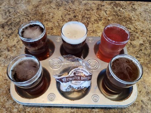 Flight at Blue Heron Brewpub, Marshfield, Wisconsin