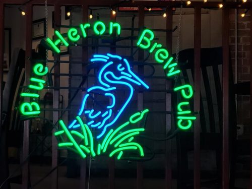 Blue Heron Brewpub neon, Marshfield, Wisconsin