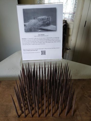 A flax hackle - not a medieval torture device - inside the historic Upham Mansion in Marshfield, Wisconsin