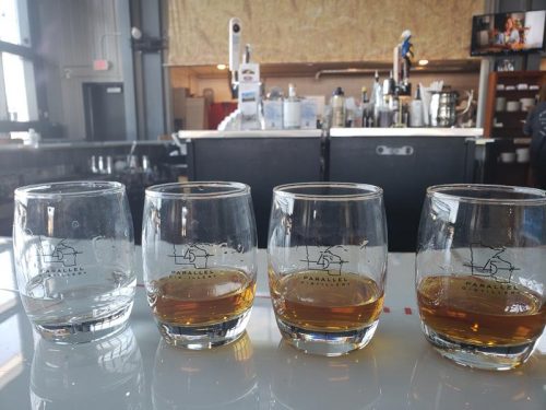 Flight at 45th Parallel Distillery, New Richmond, Wisconsin