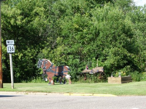 Roadside horses - sort of - along Highway 136 in Rock Springs, Wisconsin