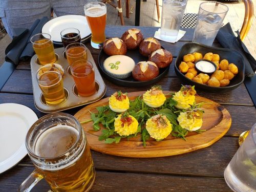 Food and beers at Tumbled Rock Brewery & Kitchen along Highway 136 in Baraboo, Wisconsin