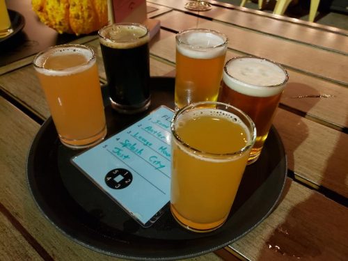 Flight at Low Daily Brewery, Burlington, Wisconsin