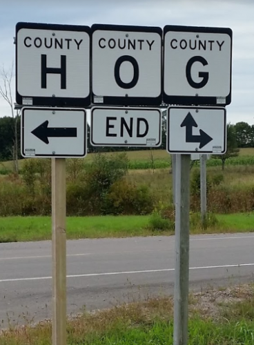 County H-O-G in at Hog Corners in Globe, Wisconsin