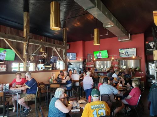The Tap Room inside Pigeon River Brewing Company, at Highway 110 and U.S. 45 in Marion, Wisconsin