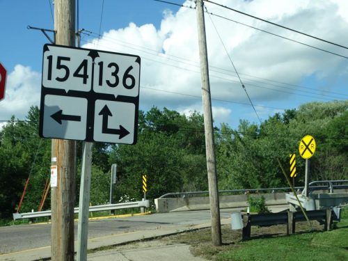 Junction of Wisconsin Highway 154 at Highway 136 in Rock Springs, Wisconsin