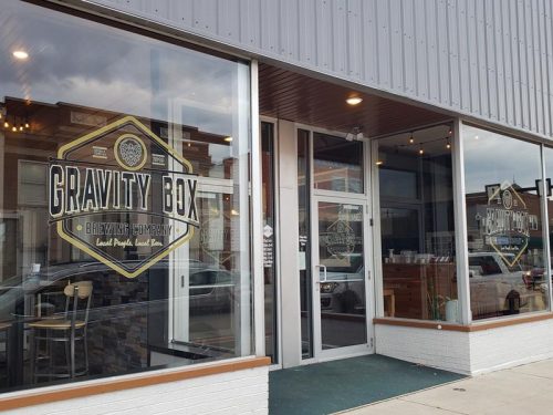 Gravity Box Brewing Company, along U.S. 12/Highway 16 in downtown Mauston, Wisconsin