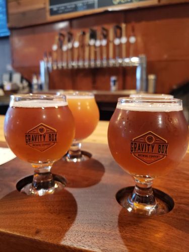 Flight at Gravity Box Brewing Company, along U.S. 12/Highway 16 in downtown Mauston, Wisconsin