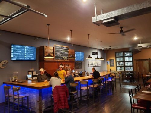 Tap room at Gravity Box Brewing Company, along U.S. 12/Highway 16 in downtown Mauston, Wisconsin