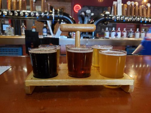 Flight at Northwoods Brew Pub, home of the Northwoods Brewing Company off U.S. 10 & U.S. 53 in Osseo, Wisconsin