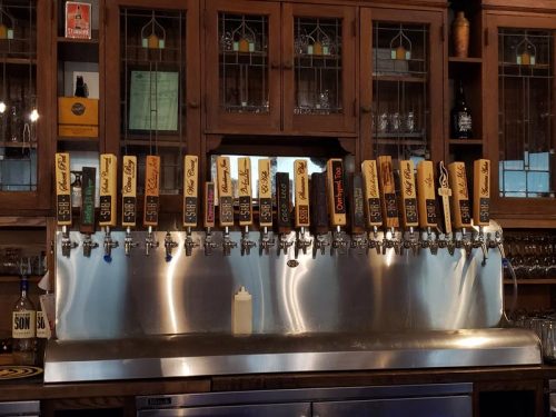 Taps at Stubborn Brothers Brewery, Shawano, Wisconsin