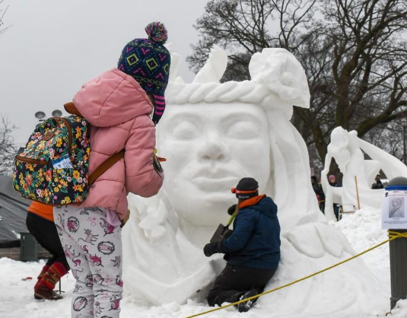 The U.S. Snow Sculpture Competition, early Februarys in Lake Geneva, Wisconsin
