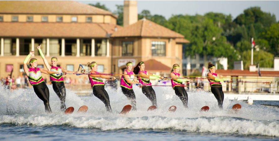 Wisconsin Weekend: Lake Geneva Venetian Festival Water Ski Show on Geneva Lake in Lake Geneva, Wisconsin