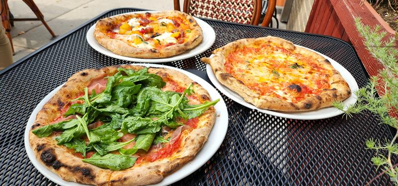 Neopolitan pizzas at Il Ritrovo on 8th Street in downtown Sheboygan, Wisconsin