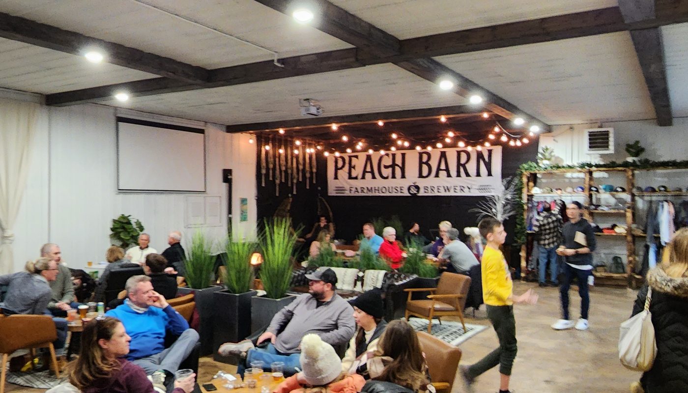 Peach Barn Farmhouse & Brewery along Highway 42 in Sister Bay, Wisconsin