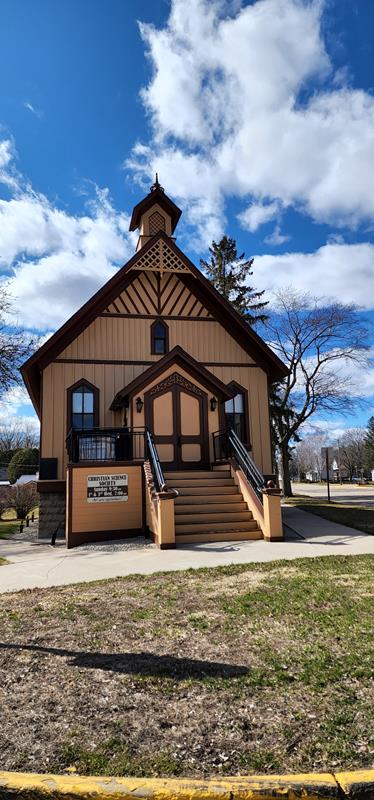 Original building built to host Christian Science services, in Oconto, Wisconsin
