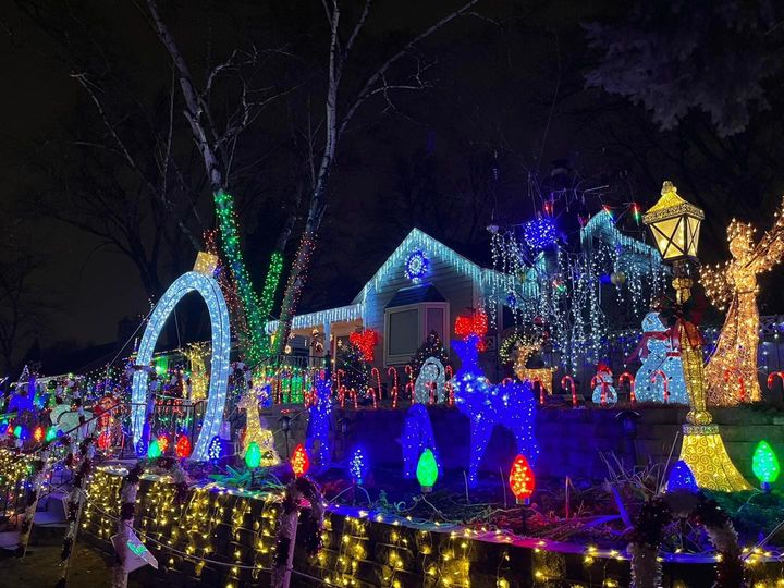 A house on Candy Cane Lane dolled up with holiday lights in West Allis, Wisconsin