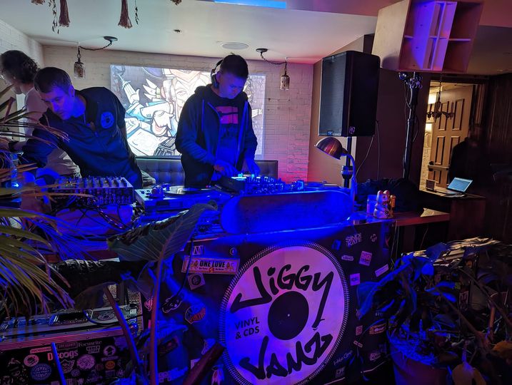 DJs inside JiggyJamz Vinyl & CDs in Madison, Wisconsin