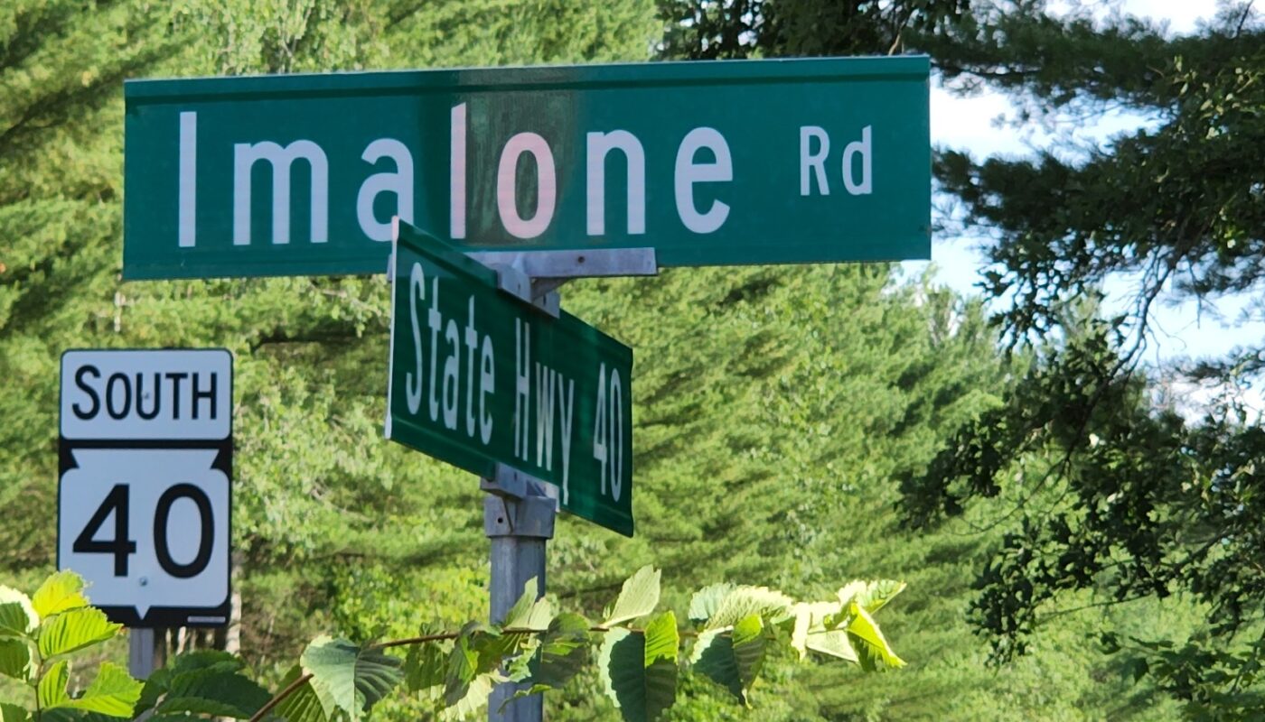 Quirky Wisconsin Street Names: Imalone Road south of Bruce, Wisconsin